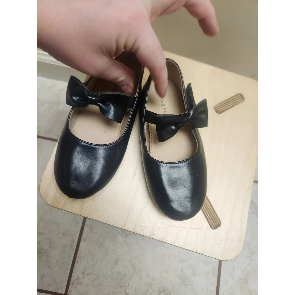 Felix & Flora Girls Black Mary Jane Bow Dress Shoes B810‎ Size 10 Toddler kid